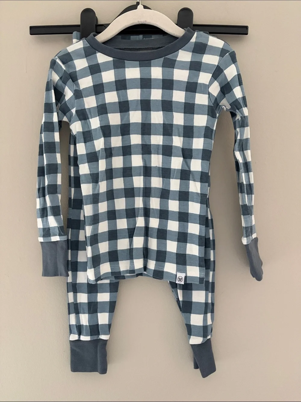Honest Baby Blue Plaid Cotton Pajama Set 4T